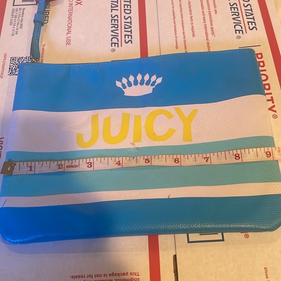 Vintage juicy contour Y2K wristlet/handbag with pink/orange tassel zipper pouch - Picture 14 of 17